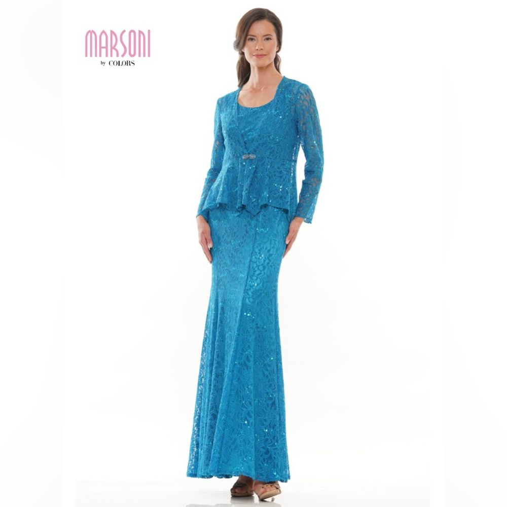 Marsoni by Colors Blue Lace Maxi Dress